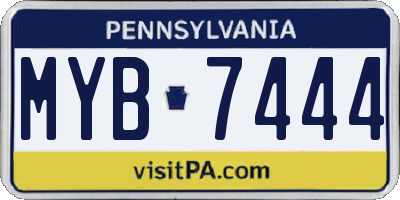 PA license plate MYB7444