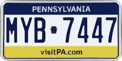 PA license plate MYB7447
