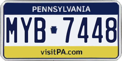 PA license plate MYB7448