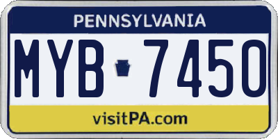 PA license plate MYB7450