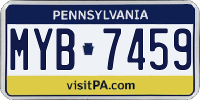 PA license plate MYB7459