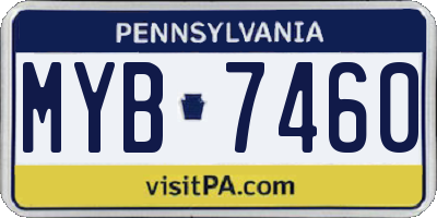 PA license plate MYB7460