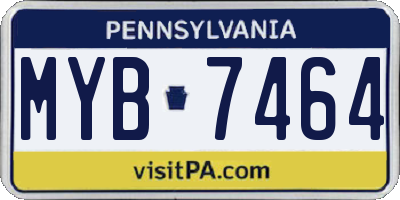 PA license plate MYB7464
