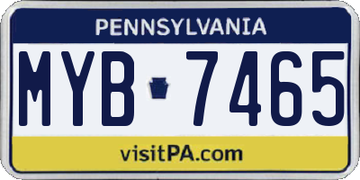 PA license plate MYB7465