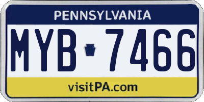PA license plate MYB7466