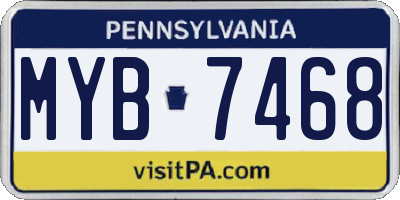 PA license plate MYB7468
