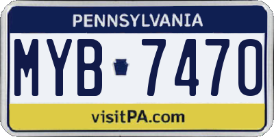 PA license plate MYB7470
