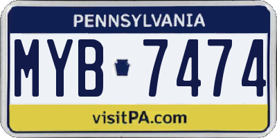 PA license plate MYB7474