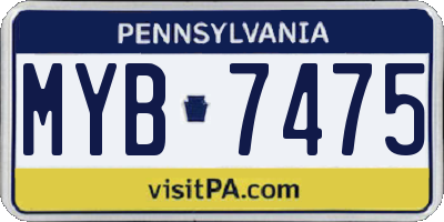 PA license plate MYB7475