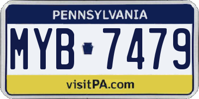 PA license plate MYB7479