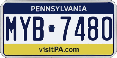 PA license plate MYB7480