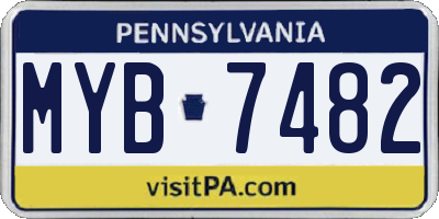 PA license plate MYB7482