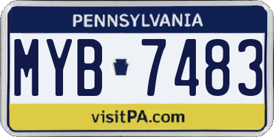 PA license plate MYB7483
