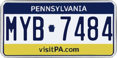 PA license plate MYB7484
