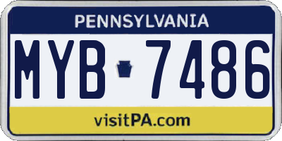 PA license plate MYB7486