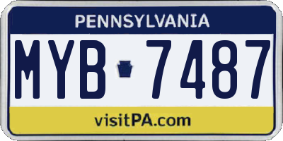 PA license plate MYB7487