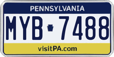 PA license plate MYB7488