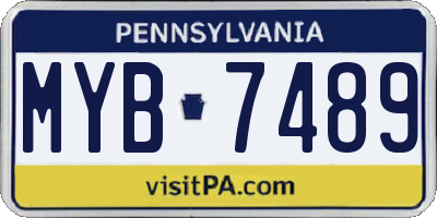 PA license plate MYB7489