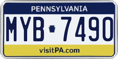 PA license plate MYB7490
