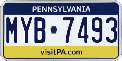 PA license plate MYB7493
