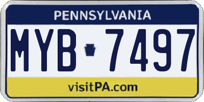 PA license plate MYB7497