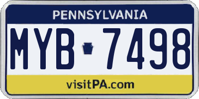 PA license plate MYB7498
