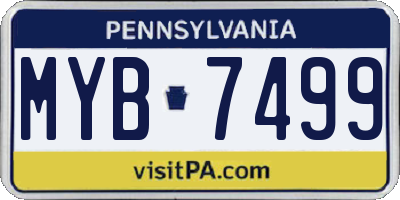PA license plate MYB7499
