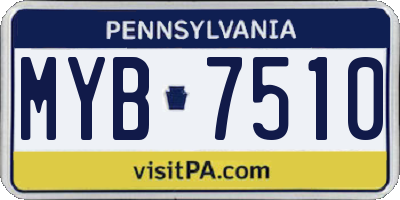 PA license plate MYB7510