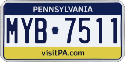 PA license plate MYB7511