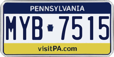 PA license plate MYB7515