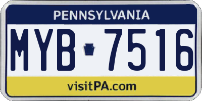 PA license plate MYB7516
