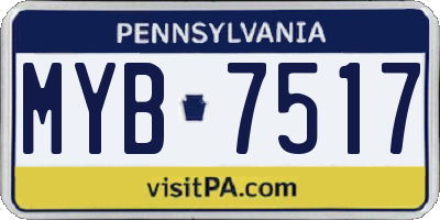 PA license plate MYB7517