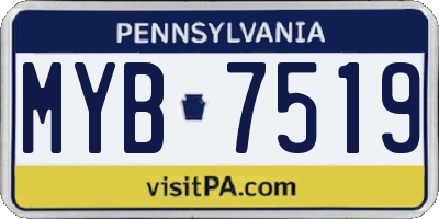 PA license plate MYB7519