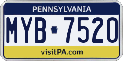PA license plate MYB7520