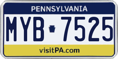 PA license plate MYB7525