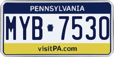PA license plate MYB7530