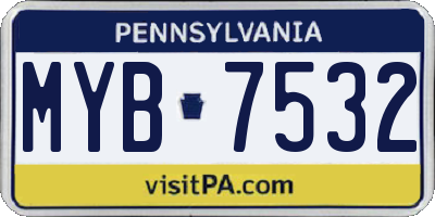 PA license plate MYB7532