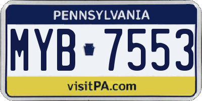 PA license plate MYB7553