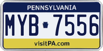 PA license plate MYB7556