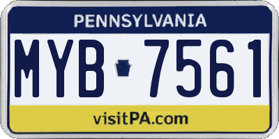 PA license plate MYB7561