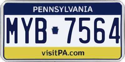 PA license plate MYB7564