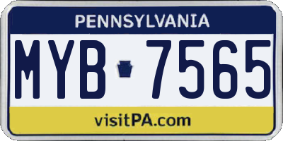 PA license plate MYB7565