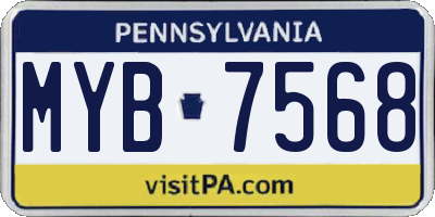 PA license plate MYB7568