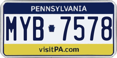 PA license plate MYB7578
