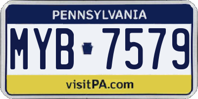 PA license plate MYB7579