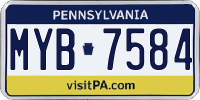 PA license plate MYB7584