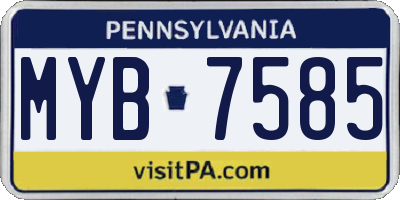 PA license plate MYB7585