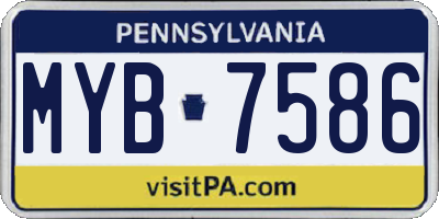 PA license plate MYB7586