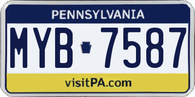 PA license plate MYB7587