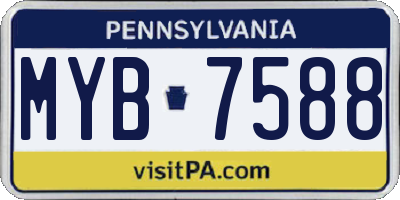 PA license plate MYB7588